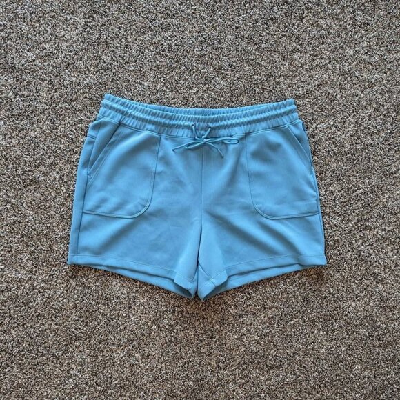 Mondetta Drawstring Soft Ribbed Active Shorts Size XL Blue - Picture 1 of 4